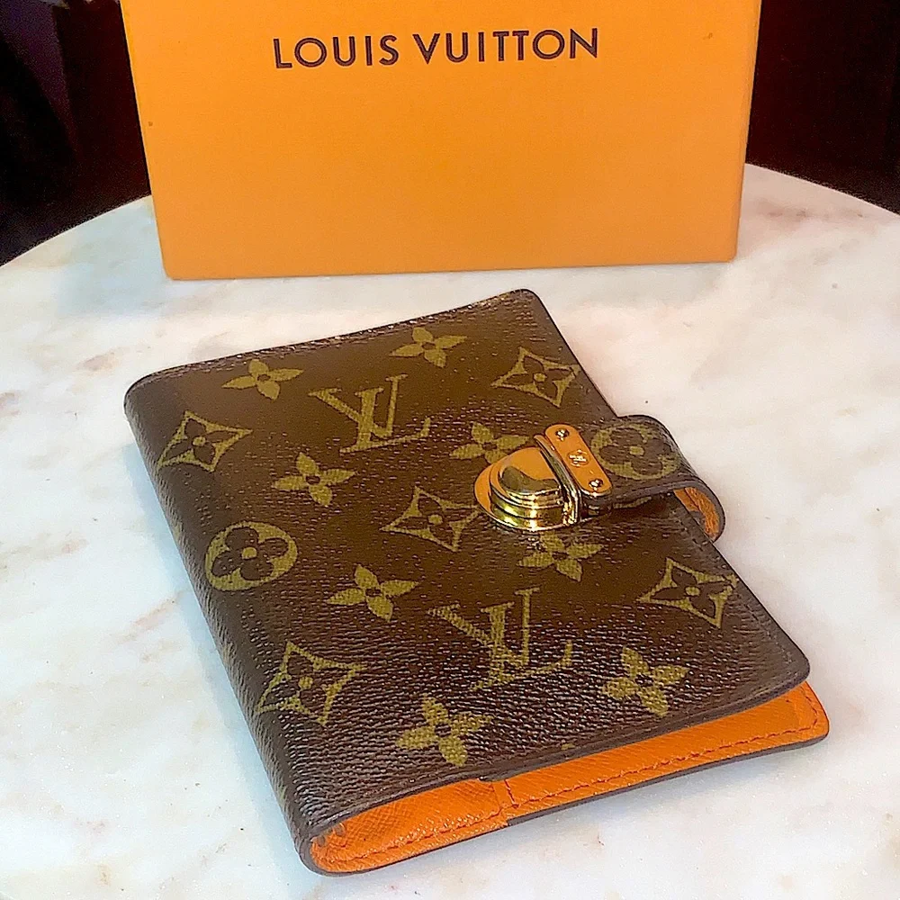 LOUIS VUITTON MONOGRAM AGENDA KOALA PM 2006 PLANNER ORANGE CROSS-GRAIN LEATHER